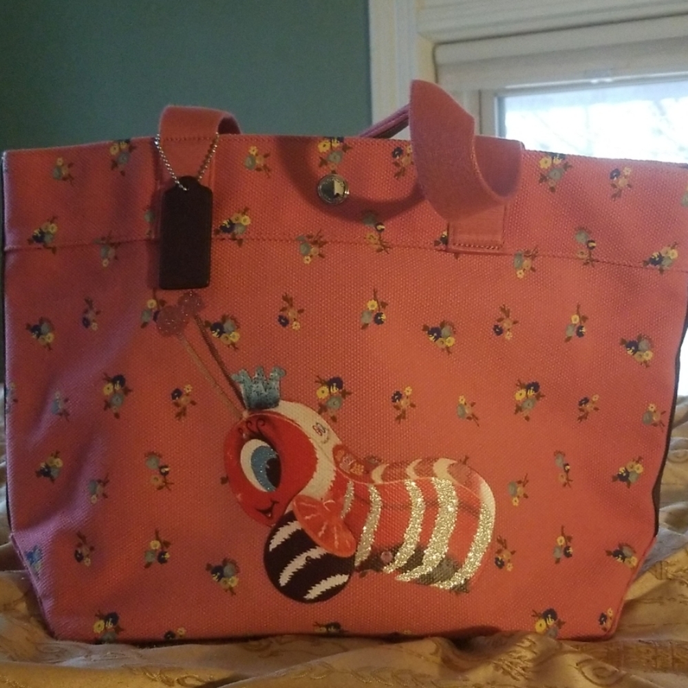Coach x Fisher price pink canvas tote